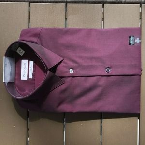 Calvin Klein Steel+ Slim Fit Herringbone 15 32/33 burgundy